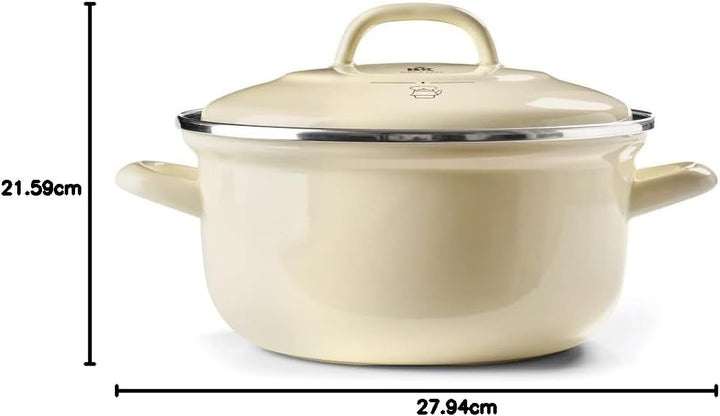 BK Indigo Holländisches Erbe Runde Deutsche Emaillierte Kasserolle mit Deckel mit PFAS-Freier Kerami