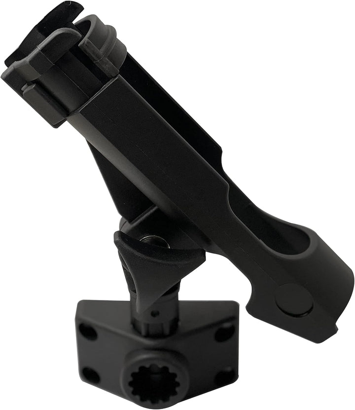 2 Stück Baitcaster/Spinnrutenhalter mit seitlicher Deckhalterung Schwarz, Schwarz