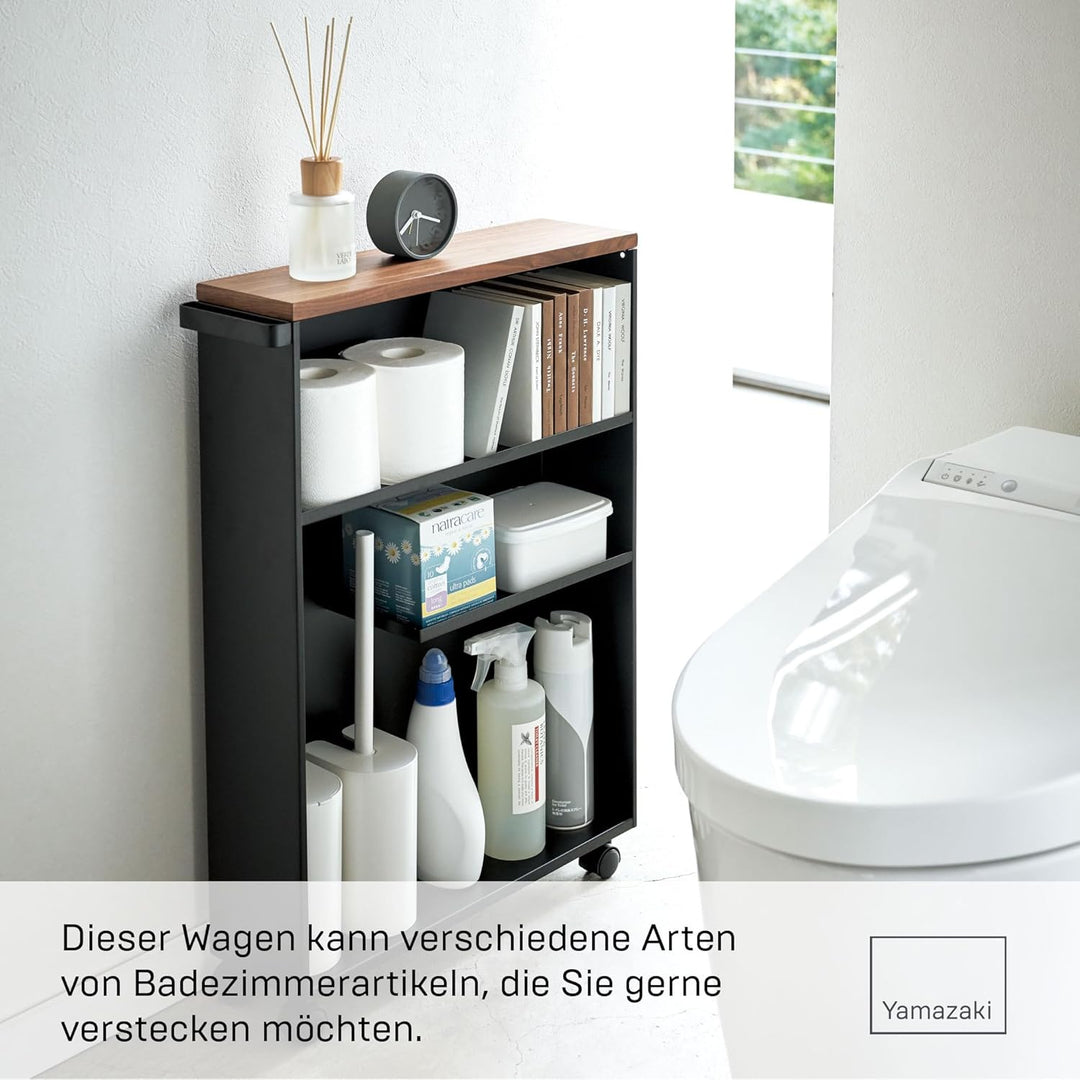 Semi-Closed storage cart - Tower - black Schwarz, Schwarz