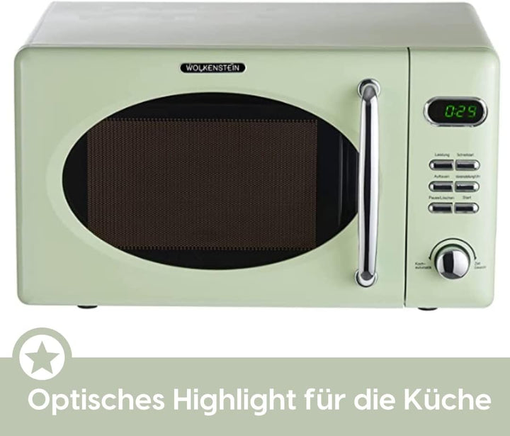 Wolkenstein Retro Stand Mikrowelle WMW720 SC I 700W Mikrowellenleistung I 20L Garraum I 5 Leistungss