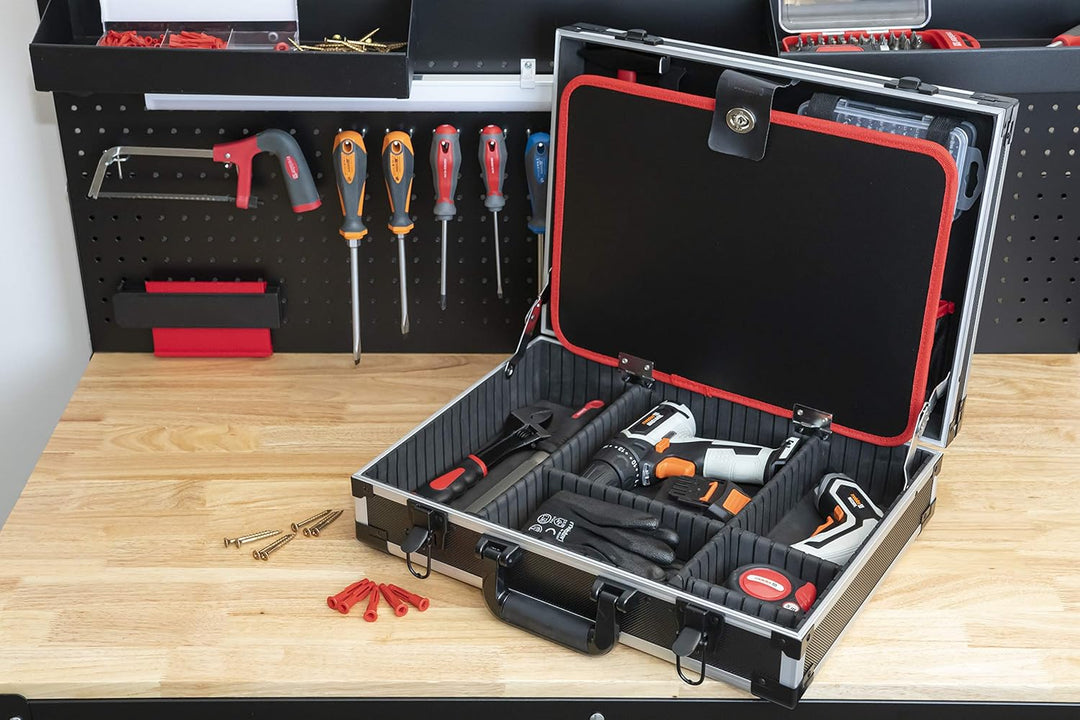 Meister Werkzeugkoffer leer - 460 x 320 x 140 mm - Individuelle Fachaufteilung - 15 Werkzeugtaschen