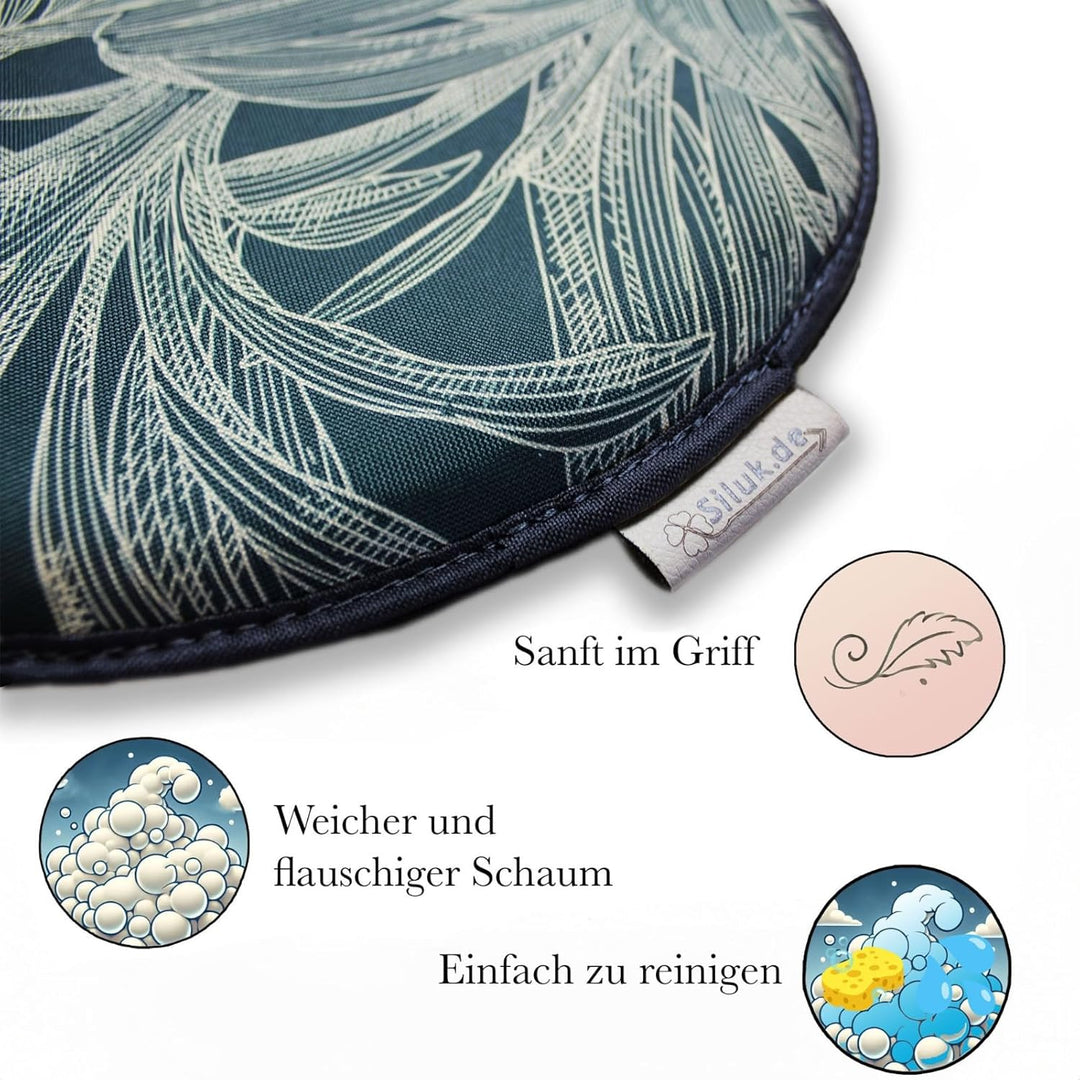 SILUK gemütliches Sitzkissen aus Filz Ø 36cm - Komfortable Waschbare - 4er Set Grau I Schwarz für Ba
