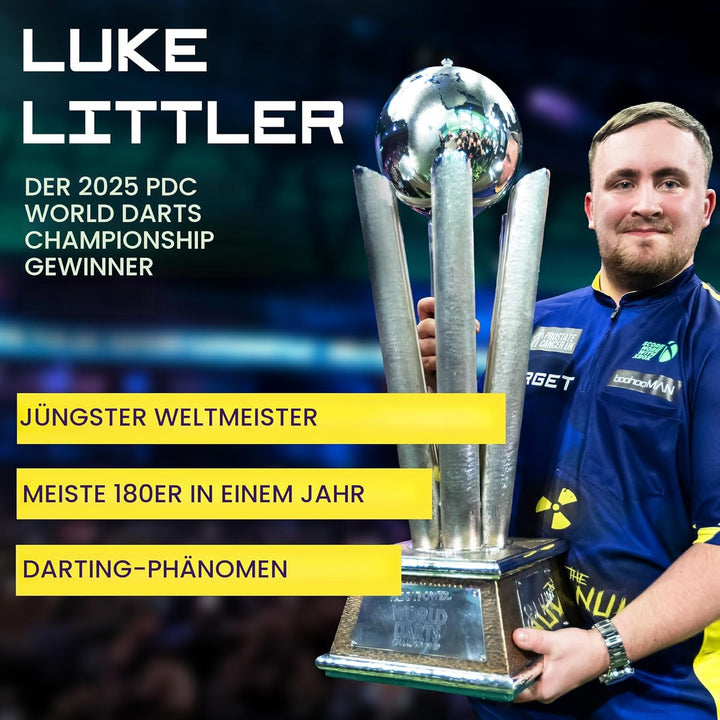TARGET Darts Luke Littler Dartmatte, The Nuke Darts Matte | Dart Oche Matte mit Soft- und Steeldarts