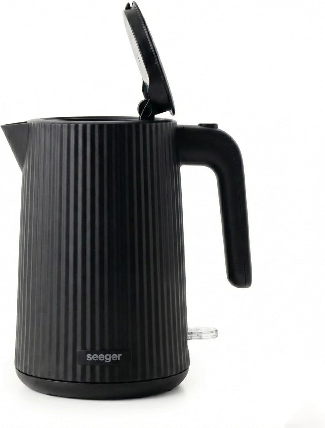 Seeger Wasserkocher, 1,7L, Mikro-Sieb-Filter, BPA-Frei, 2200W, 360° drehbarer Sockel, Schwarz, SGR10