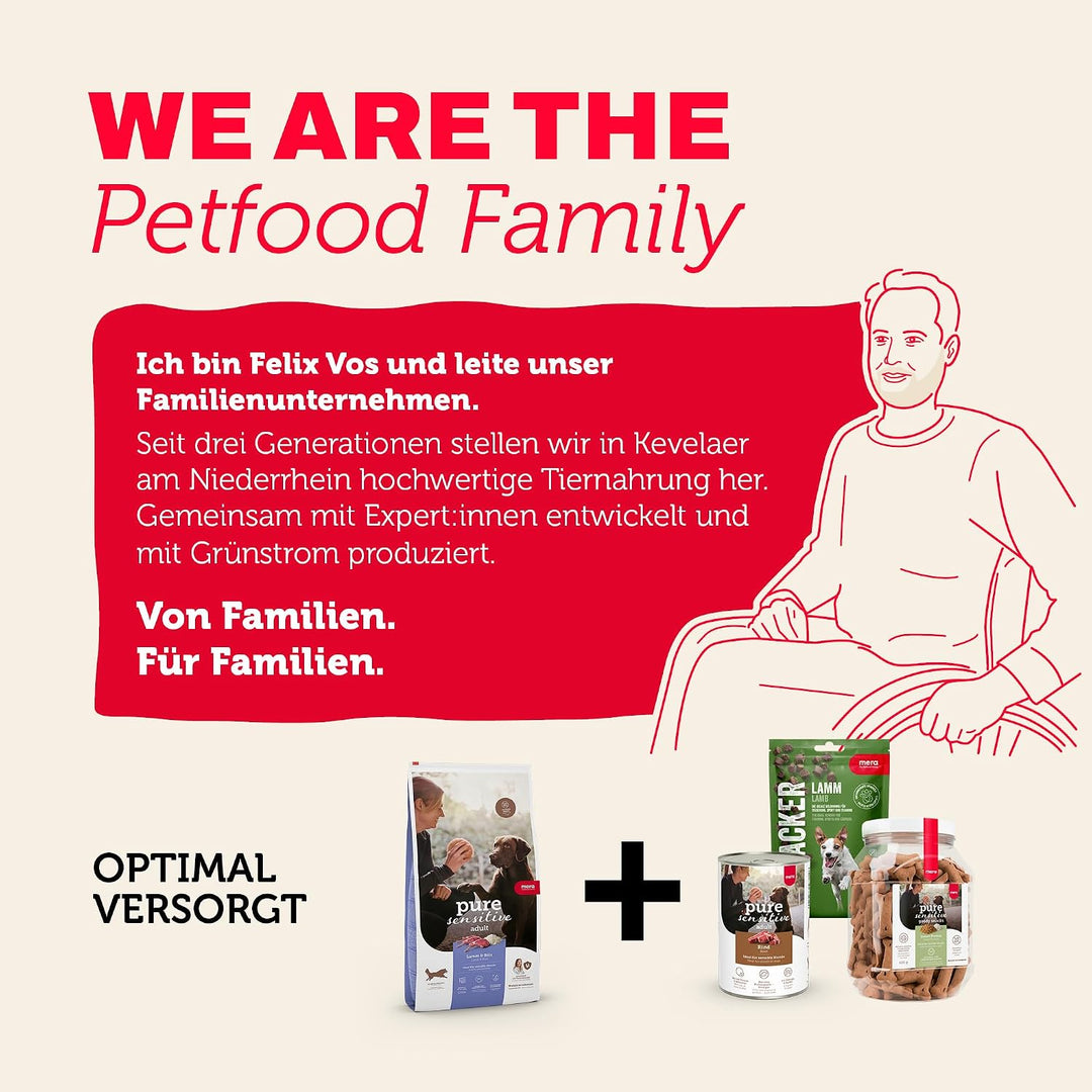 MERA pure sensitive Lamm &amp; Reis, Hundefutter trocken für sensible Hunde, Trockenfutter aus Lamm und