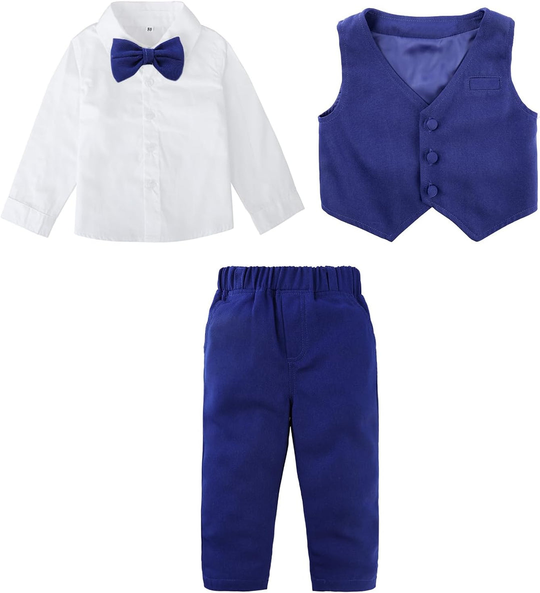 mintgreen Baby Anzug Junge, 3 Stück Gestreift Outfit Hochzeit Gentleman Kleiderset Lange Ärmel Hemd
