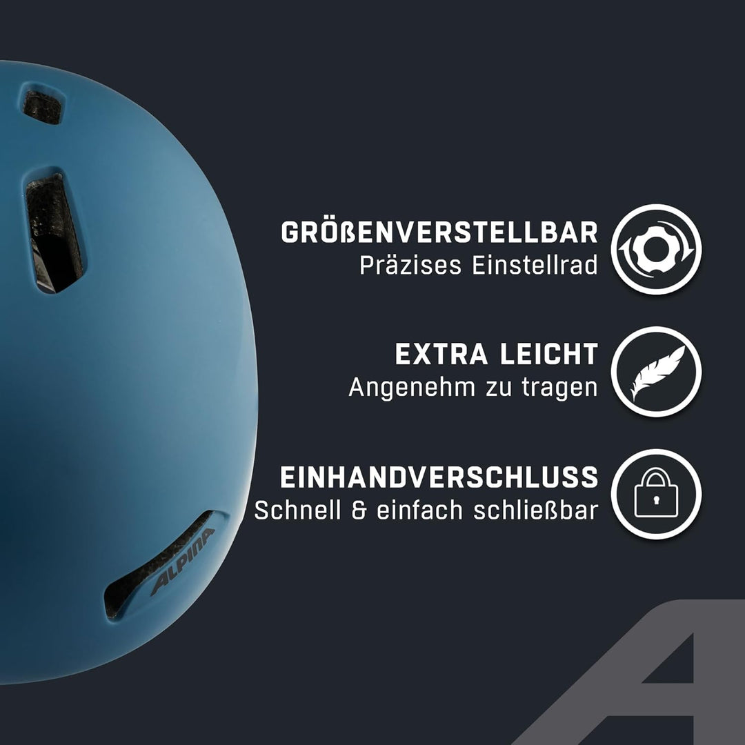 ALPINA HAARLEM - Robuster, Individuell Anpassbarer & Leichter Urban Fahrradhelm Für Erwachsene navy