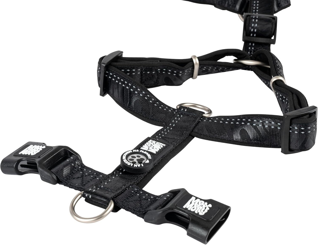 Max & Molly Hundegeschirr Matrix 2.0 Black/S in H-Form, für Hunde mit Gotcha! Smart ID, Geschirr Hun