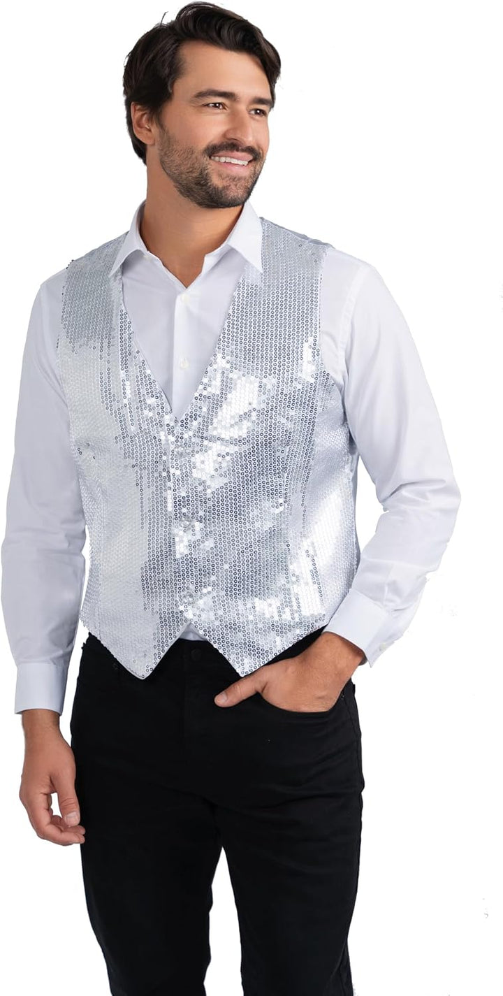 Dress Up America Rote, Silberne, Goldene Paillettenweste – Glänzende Tanzweste Für Erwachsene – Funk