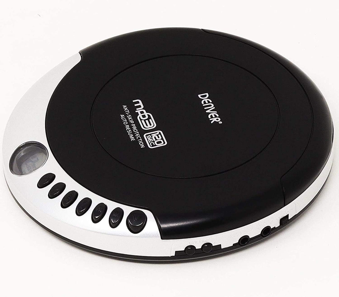 Denver DMP-389 tragbarer MP3/CD Player schwarz mit Anti-Schock Single, mit Anti-Schock Single