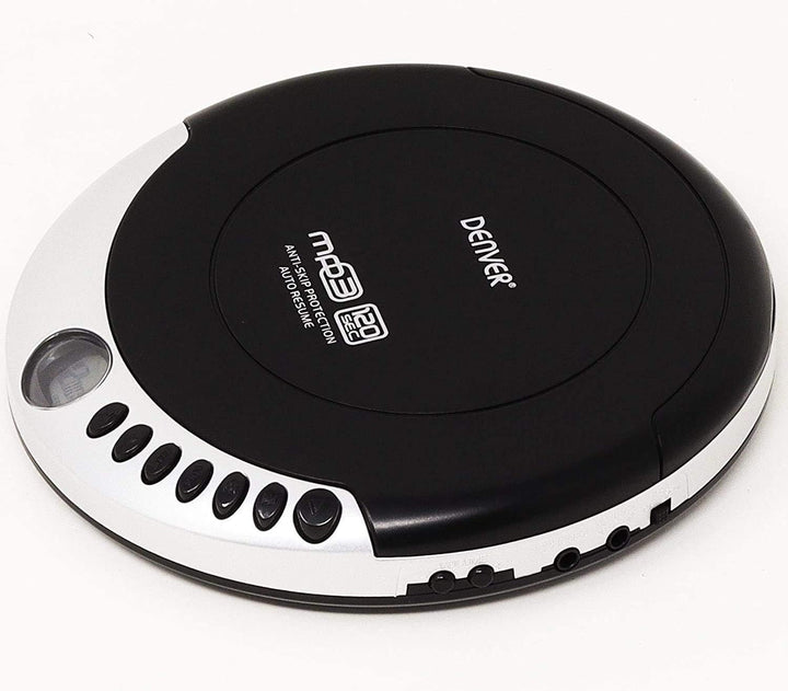 Denver DMP-389 tragbarer MP3/CD Player schwarz mit Anti-Schock Single, mit Anti-Schock Single