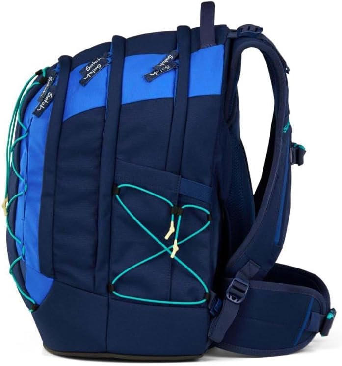 Satch Pack Sneaker Special Style Schulrucksack Set 3tlg. inkl. Schlamper mit Geodreieck (Crossed Blu