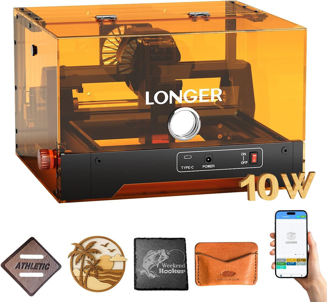 LONGER Newly upgraded Ray5 miniS 10W Laser Lasergravierer,für Holz, Metall, Acryl, Leder.12000 mm/mi