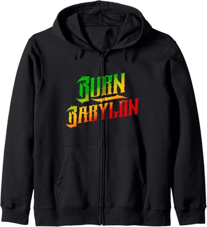 Burn Babylon Rasta Colors Reggae Kapuzenjacke
