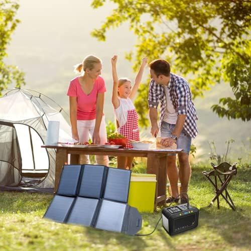 Solarpanel 60W,Solar Ladegeräte Tragbare QC3.0 USB-A PD3.0 USB-C Ausgang faltbar IP65 wasserdicht St