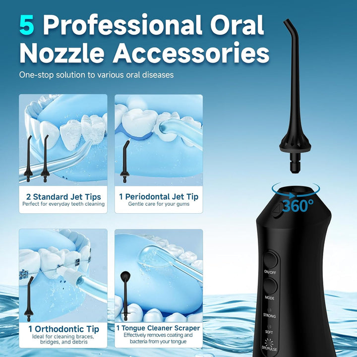 Munddusche Kabellos 4 Modi 12 Stufen Water Flosser 0.6MM Wasserstrahl Oral Elektrische Zahnseide Zah