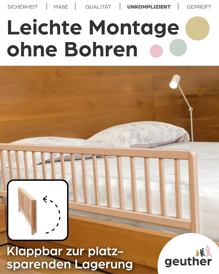 Geuther Bettschutzgitter in 90 und 140 cm, Farbe Natur, Grösse 90 cm Natur 90