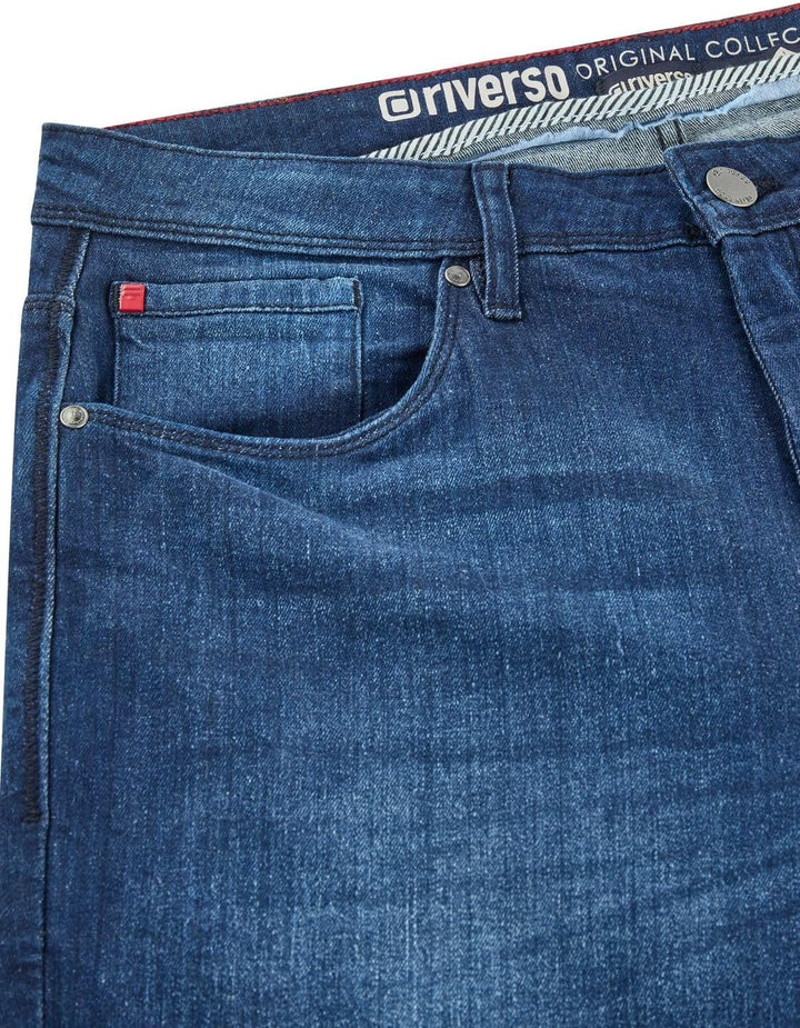 riverso Herren Jeans Hose RIVChris Straight Fit Jeanshose Baumwolle Denim Stretch Schwarz Blau Grau