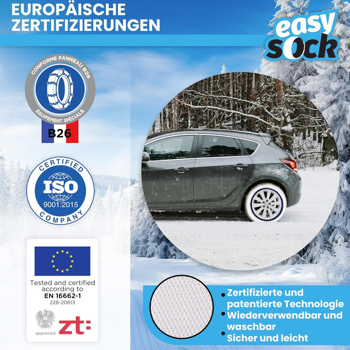 Easysock CAD8016 Textile Schneekette, Grösse XL GRÖSSE