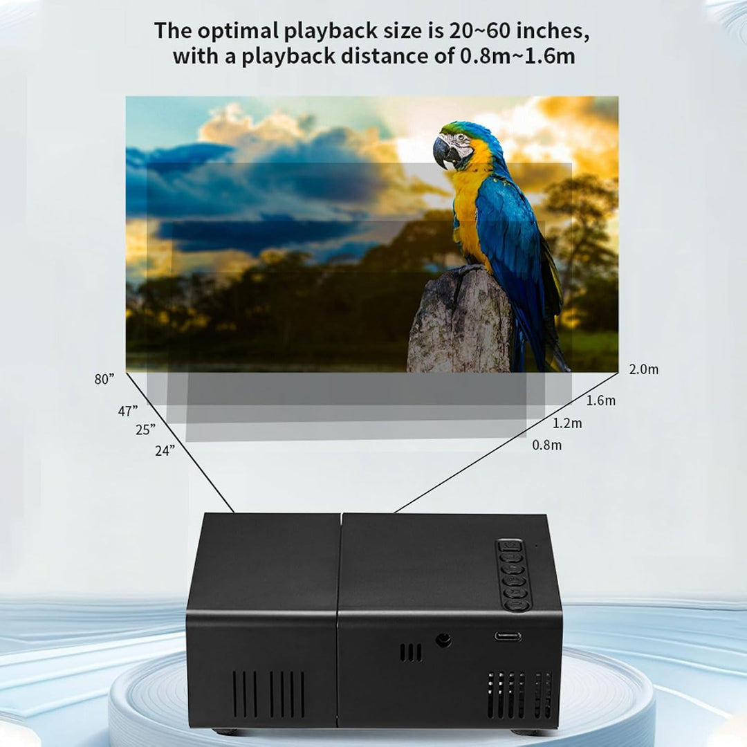 Goshyda Small Movie Projector, 1080p HD Tragbarer Projektor mit Integriertem Lautsprechertelefon, Ko