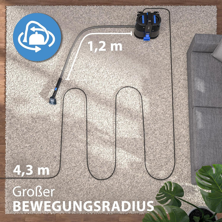 MONZANA® Waschsauger Polsterreiniger Gerät mit 2-in-1 Bürstenaufsatz für Teppiche & Polster 1,2 m Sc