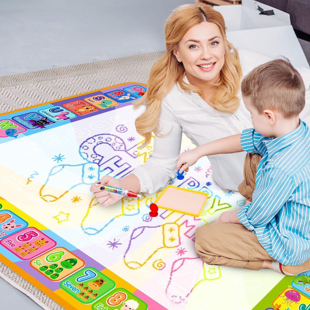 MELAND Wassermalmatte 100×78 cm, Aqua Malmatte mit Wasserstift für Kinder im Alter von 3–6 Jahren, B