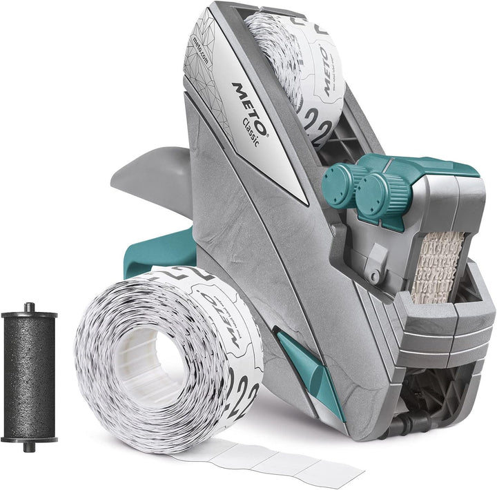 Meto Classic M Preisauszeichner Set – Preis, Rabatt (2-zeilig, 20-stellig, 26x16 mm Etiketten, sofor