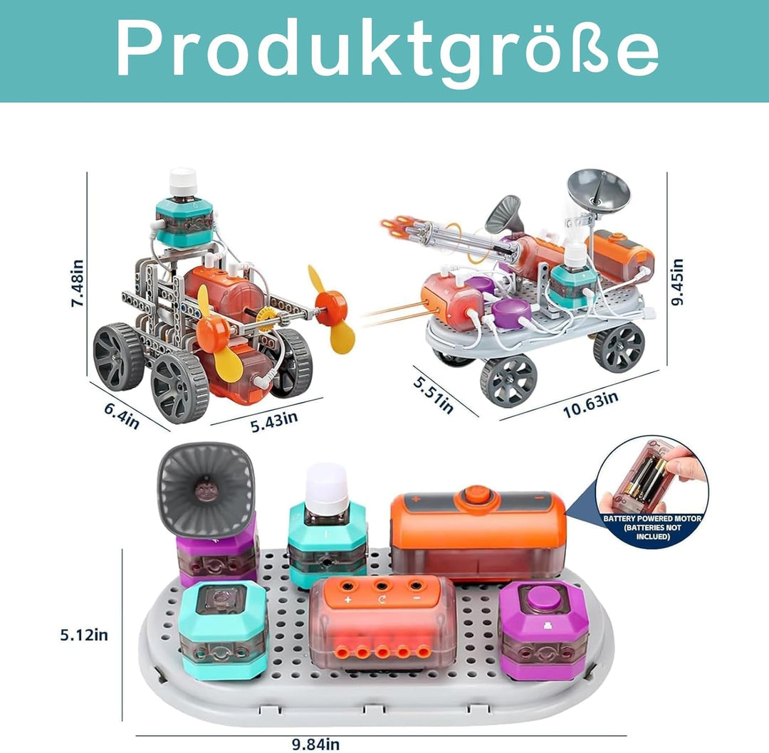 Elektronik Baukasten für Kinder STEM Physik Experimentierkasten mit Lichtsensor & Mikrofon Lernset m