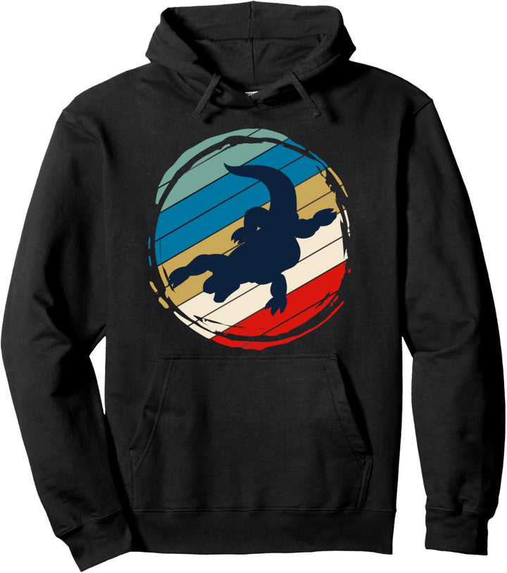 Exotische Echse Indonesien Reptil Waran Retro Komodowaran Pullover Hoodie