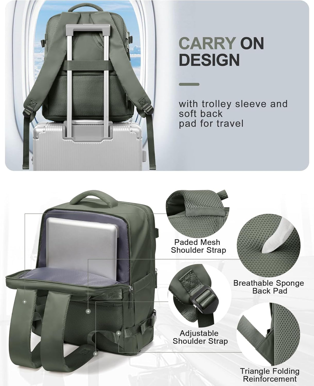 BJLFS Vakuum Rucksack 40x20x25 für Ryanair Flugzeug Reiserucksack Handgepäck Tasche Airbag mit Vakuu