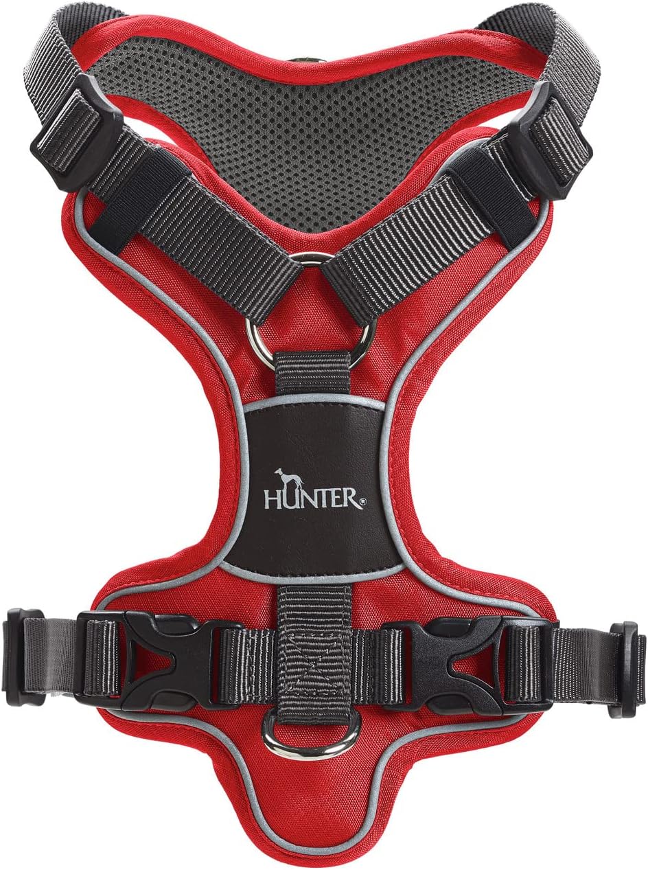 HUNTER DIVO Hundegeschirr, XS, 34-47 cm, rot/grau 34 - 47 cm rot/grau, 34 - 47 cm rot/grau
