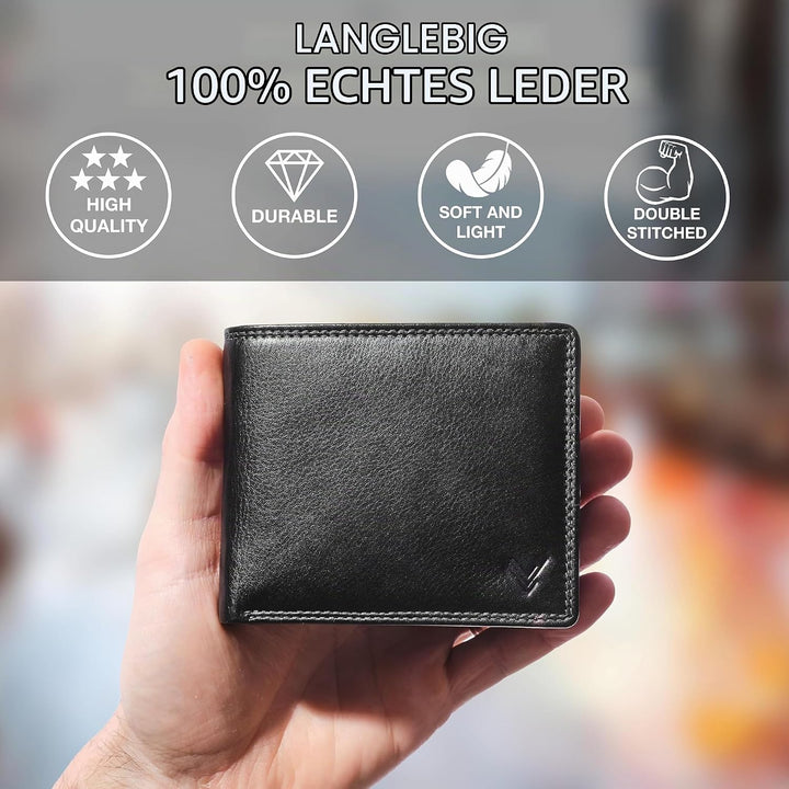 Lavalen® Geldbörse Herren Leder - Portmonee Herren Gross - Portemonnaie Herren Leder Handgemachte -