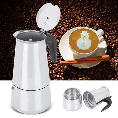 Ymiko 450ml Edelstahl Elektrokochherd Moka Herstellungskanne Espressotassenmaschine Heizungsset EU-S