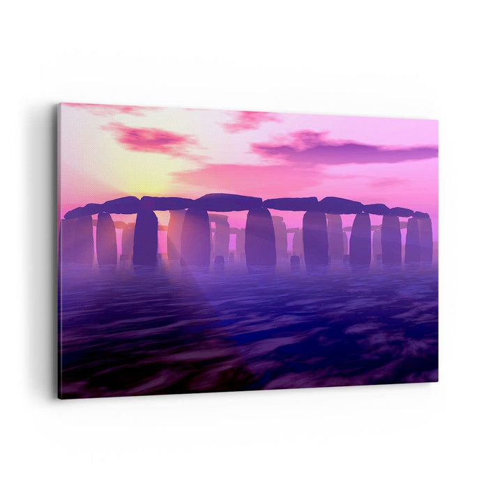 Bilder auf Leinwand 100x70cm Leinwandbild Stonehenge Kreis Geheimnis Geschichte Gross Wanddeko Bild