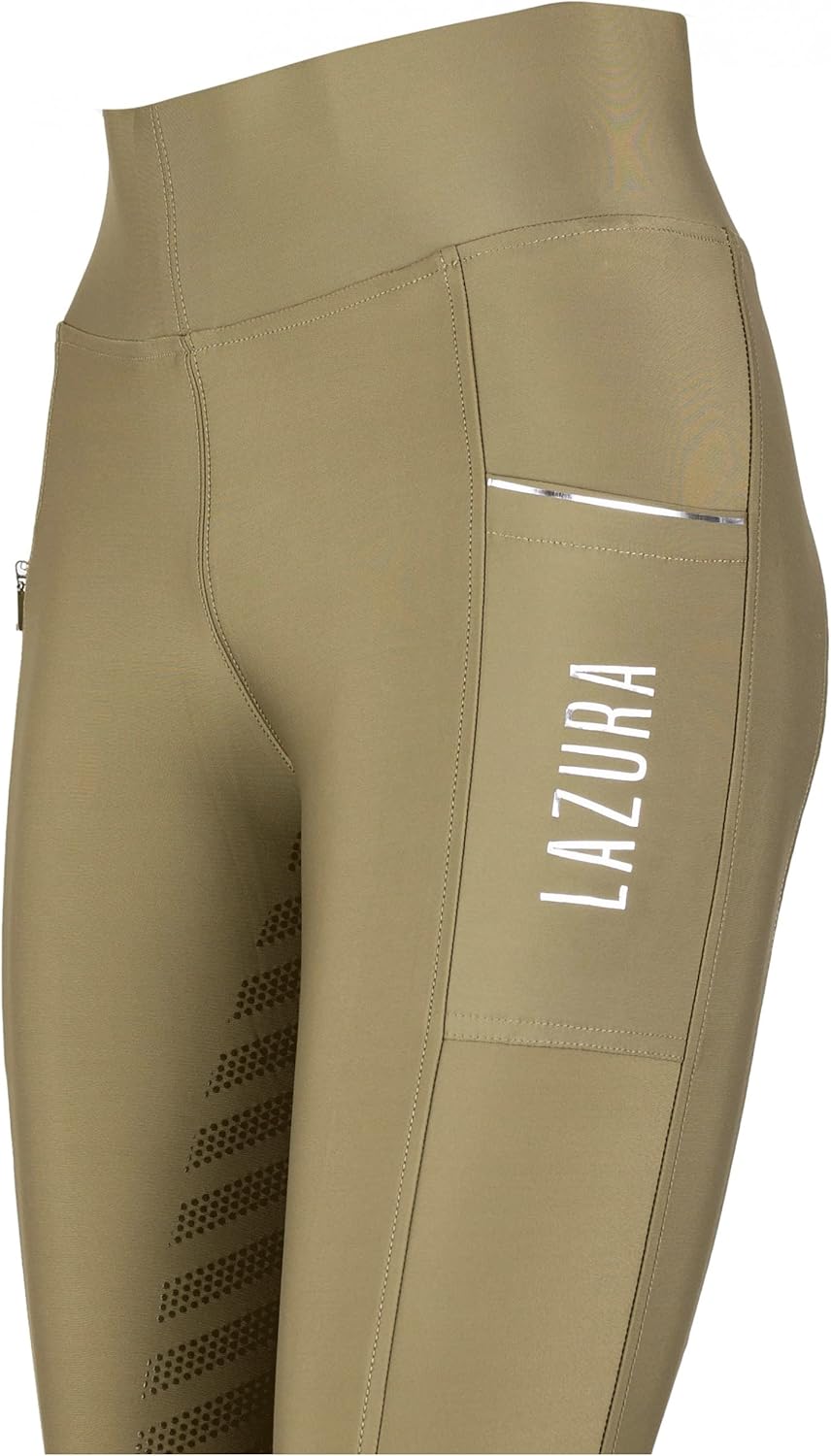 Lazura - Reitleggings für Damen Fenja | Vollbesatz aus Silikon | Reithose mit 2 seitlichen Handytasc