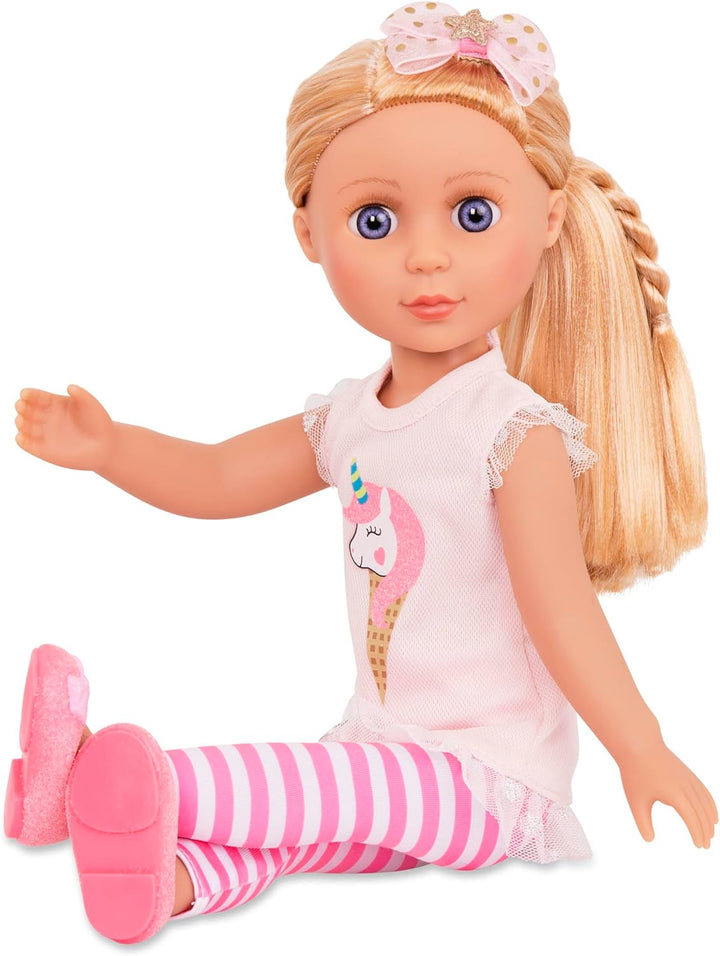 Glitter Girls Puppe Lacy – Bewegliche 36cm Puppe mit Kleidung, Zubehör und langen Haaren zum frisier