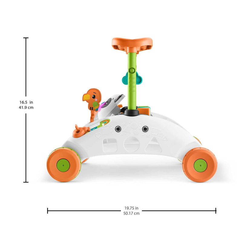 Fisher-Price HJY73 - 2-Seiten Panda-Lauflernwagen, mitwachsendes interaktives Spiel-Center mit über