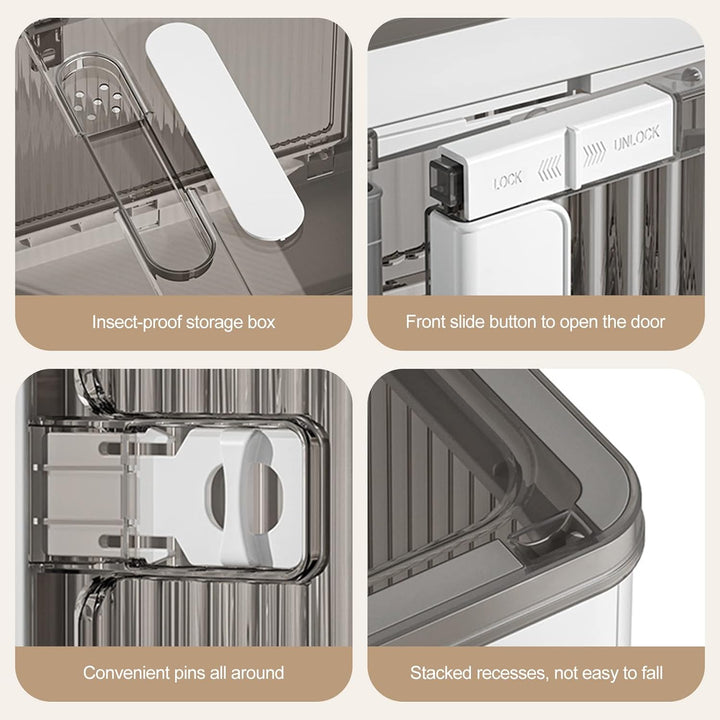 Ergocar Faltbare Aufbewahrungsbox, Stapelbare Kunststoff Aufbewahrungsbox mit Rollen, Fünfseitige Öf