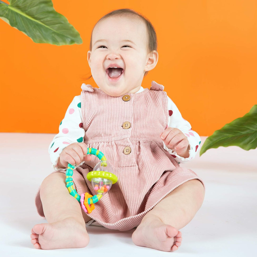 Bright Starts, Schnuller & Shakers 7 Stück Geschenk-Set - BPA-frei Baby Rasseln, Beissringe und Kind