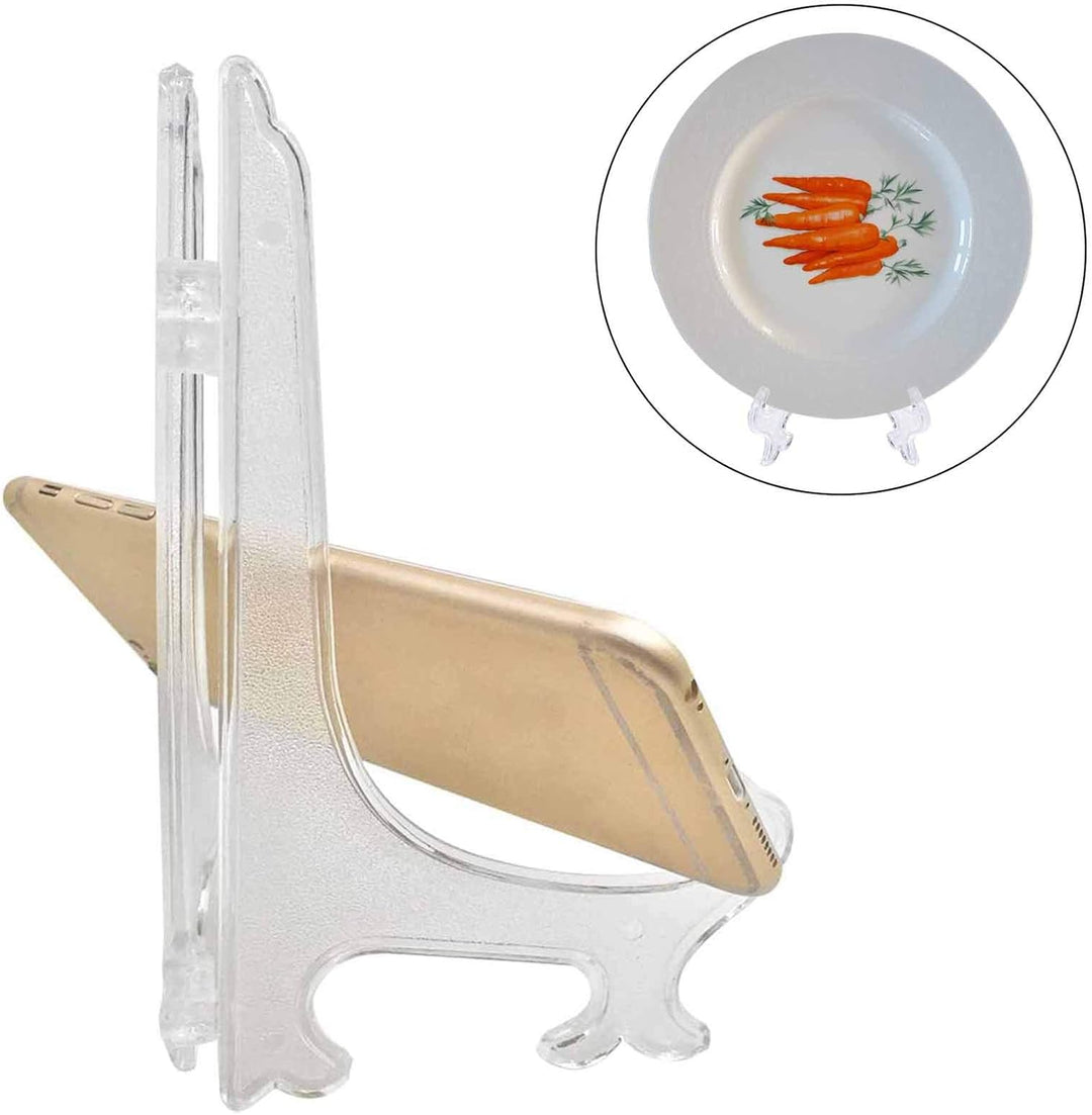 30 Stücke Telleraufsteller Acryl Tellerständer Kunststoff Tellerhalter Telleraufsteller Klappbar Auf