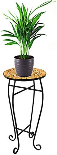 Deuba Mosaiktisch Blumenhocker Terracotta Rund 62 x 34 cm Metall Mosaik Balkontisch Beistelltisch In