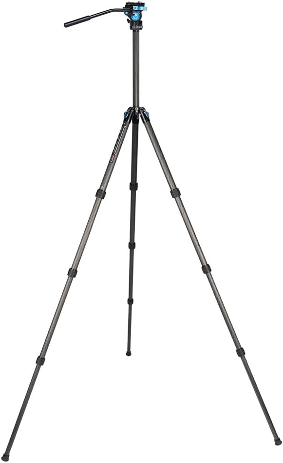 SIRUI ST-124+VA-5 Wasserdichtes Carbonfaser-Stativ mit Panorama-Fluid-Videokopf, dreieckige Mittelsä