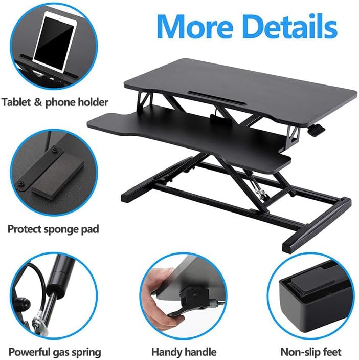 UPdesk Cross - Schreibtischaufsatz höhenverstellbar für Laptop & PC - Schreibtischerhöhung - Stehpul