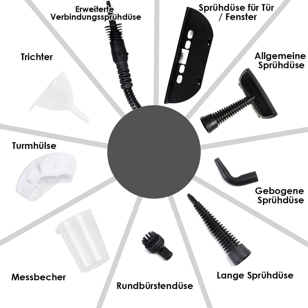 GOPLUS Dampfreiniger Handgerät, 1050W Handdampfreiniger, Aufheizzeit: 3 min., Dampfdruck: 3 bar, 350