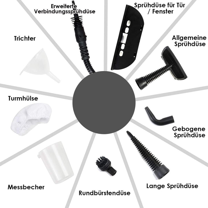 GOPLUS Dampfreiniger Handgerät, 1050W Handdampfreiniger, Aufheizzeit: 3 min., Dampfdruck: 3 bar, 350