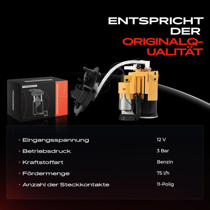 Frankberg Kraftstoffpumpe Benzinpumpe Kraftstoff-Fördereinheit Modul Satz mit Drucksensor 11-Polig K