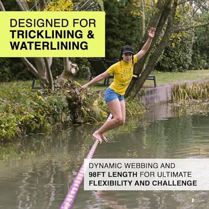 Gibbon Slacklines SurferLine | 30m Trick & Waterline Set | Inkl. Ratschenschutz & TreeWear | Einfach