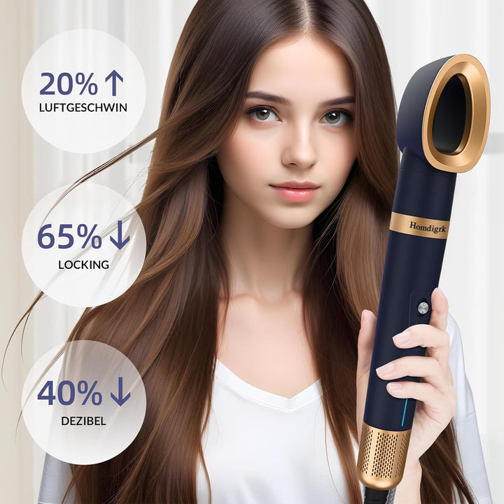 Air Styler Haarstyler 4-in-1,1300W Warmluftbürste Set Mit 110000 U/Min Haartrockner,Curly All in One