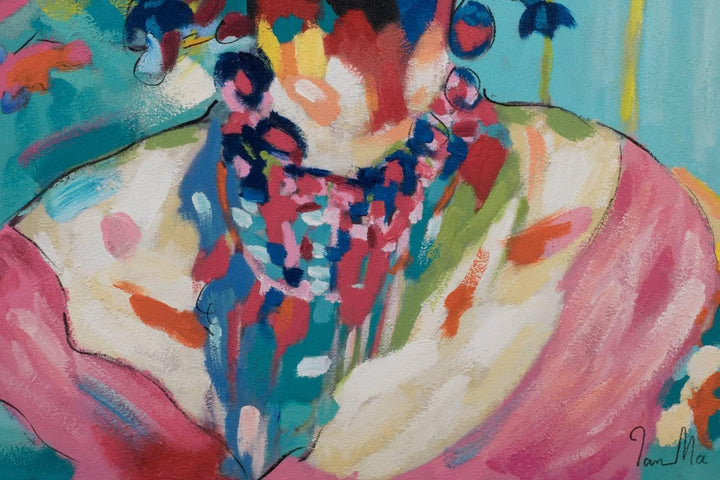 KunstLoft Leinwandbild | 100% HANDGEMALT | 60x90cm | Gemälde 'Frida in Trad' | Berühmte Personen | R