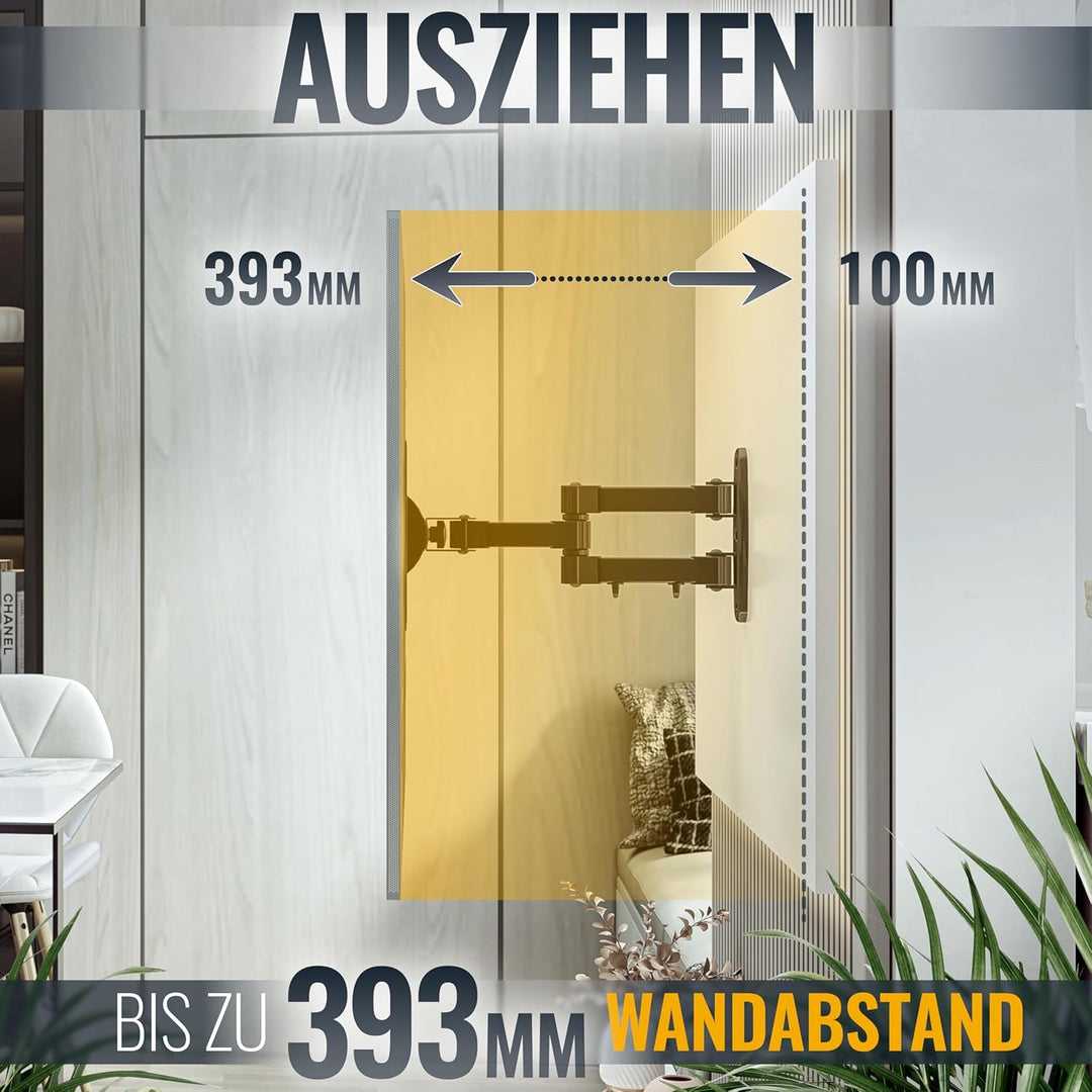 RICOO Monitor Wandhalterung TV Schwenkbar Neigbar für 13-47 Zoll S2522 - Fernseher TV Wandhalterung